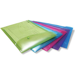 Rapesco 0698 Portrait Popper Wallet, A4+, Bright Transparent Colours, Pack of 5