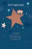 hedgehogs & Stars with a Foil Finish Anniversary Card
