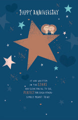 hedgehogs & Stars with a Foil Finish Anniversary Card