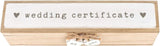 Love Story Wooden Wedding Day Marriage Certificate Holder Box with Hearts