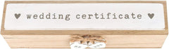 Love Story Wooden Wedding Day Marriage Certificate Holder Box with Hearts