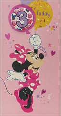Disney Minnie Mouse Age 3 Birthday Card