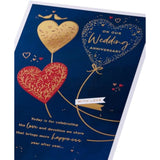 Dark Blue Design Wedding Anniversary Card