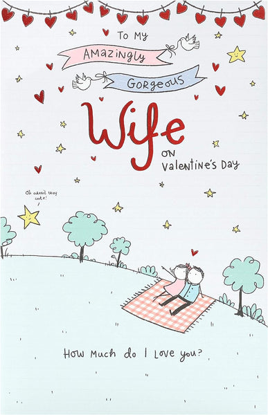 Wife Valentines Day Card With Envelope - Sweet Design