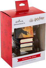 Harry Potter Stacked Books With Wand Christmas Ornament