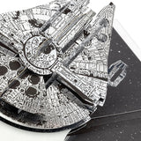 3D and Pop-Up Star Wars Millennium Falcon Space Themed Silver Birthday Card