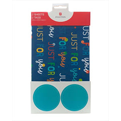 Blue Just For You Gift Wrap 2 Sheets 2 Tags