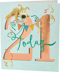Boofle Birthday Card - 21st Birthday Card - 21 Today Birthday Card - Cute Birthday Card, Multi (737679-0-1)