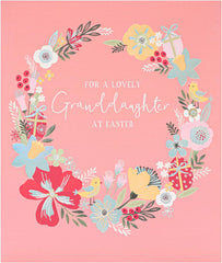 Floral Design Lovely Granddaughter Easter Card