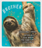 Funny Sloth Brother Birthday Card