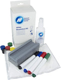 AF Complete Whiteboard Cleaning Kit - 125ml White board Cleaning Spray Solution, Magnets, Peelable Eraser, Pens and Absorbent Cloths, Ideal starter kit for all home office, classroom labs etc (WBK000)
