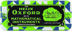 Helix Oxford Geometry Maths Set - Green | 9-Piece School Math Tools in Tin