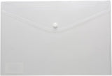 A4 Recycled Clear Press Stud Popper Wallets – 50% Recycled Plastic Folders – Pack of 5