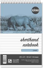 Rhino 8 x 5" Reporter's Spiral Notebook 200 x 127 80 Leaf (Pack of 10)