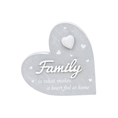 Cherished Hearts Cool Grey Standing Heart Family
