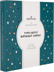 Type-tastic Multipack of 10 in 5 Designs Birthday Cards