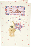 Boofle Birthday Card For Sister With Envelope - Lovely Design Holding A Big Star, Multi, 737947-0-1,137mm x 210mm