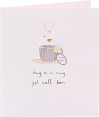 Get Well Soon Handmade Card Hug in a Mug