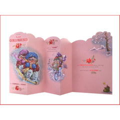 For my Sweet Girlfriend with Cuddles & Kisses 3D Card
