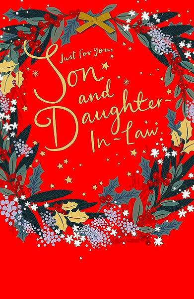 A Wonderful Son & Daughter-In-Law Foiled Christmas Card