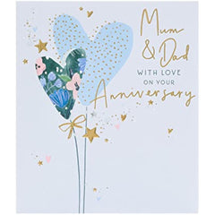 Pretty Hearts Design Mum & Dad Anniversary Card