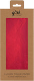 Glick Four Sheets of Red Tissue Paper, Each Sheet 750mm x 500mm Tissue Paper Red, Red Tissue Paper for Gift Wrapping for Birthday, Christmas, Valentine and Other Celebrations