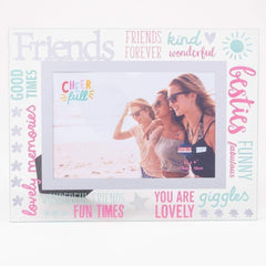 Friends Cheerful Glass Photo Frame 3D Word 6" x 4"