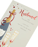 Husband Valentines Day Card With Envelope - Champagne Design