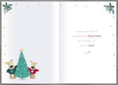 Boofle Embellished Sister & Brother-in-Law Festive Cute Christmas Greeting Card 771273