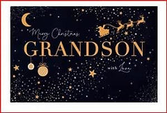 Grandson Merry Christmas Grandson with Love Christmas Card
