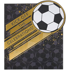 Black & Gold Football Design Birthday Card