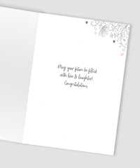 Mr & Mrs Text on Heart Wedding Card