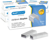 Rapesco Germ-Savvy® Antibacterial: ECO Sting Ray Half Strip Stapler & 1000 Staples – Black (Pack 6)