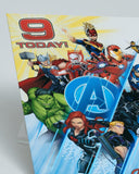 Marvel Avengers 9th Birthday Card with Badge