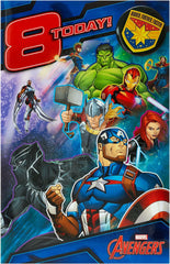 Marvel Avengers 8th Birthday Card with Badge