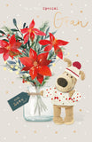 Boofle to A Very Special Gran Poinsettia Blooms Cute Christmas Greeting Card 771261