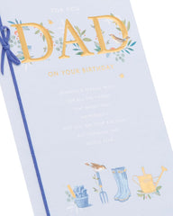 Blue & Gold Design Dad Birthday Card