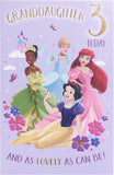Disney Princess Granddaughter 3rd Birthday Card