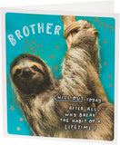 Funny Sloth Brother Birthday Card