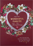 Hallmark Boxed Christmas Card for Fianc�e - Traditional Heart and Wreath Design