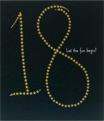 Elegant 18th Birthday Card – Gold Foil Stars Design – Milestone Celebration