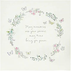 Sympathy Card with Sentimental Verse and Lovely Floral Butterfly Design