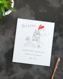 UK Greetings Husband Anniversary Card With Envelope - Sweet Drawing Design