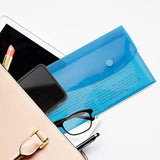 Rapesco 0690 Bright Transparent Popper Wallet, DL, Assorted Colours, Pack of 5