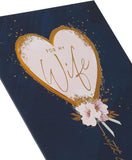 Dark Blue & Gold Design Wife Birthday Card