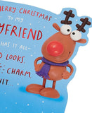 Christmas Card for Boyfriend - Funny Reindeer Christmas Card