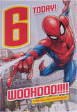 Marvel Spiderman 6th Birthday Card