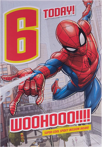 Marvel Spiderman 6th Birthday Card
