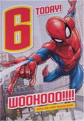 Marvel Spiderman 6th Birthday Card