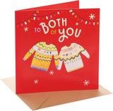 UK Greetings Christmas Card To Both of You - Knitted Jumpers Design